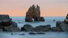 Spain, Playa de Portizuelo. Sea stacks on ocean shoreline. Art Print